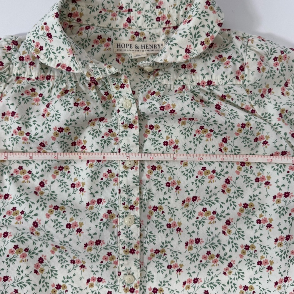 Hope & Henry Cream Floral Peter Pan Collar Dress 6 Organic Cotton - Picture 7 of 13
